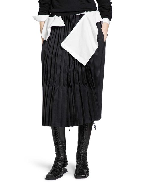 Comme des Garçons Black Ruffled Midi Skirt