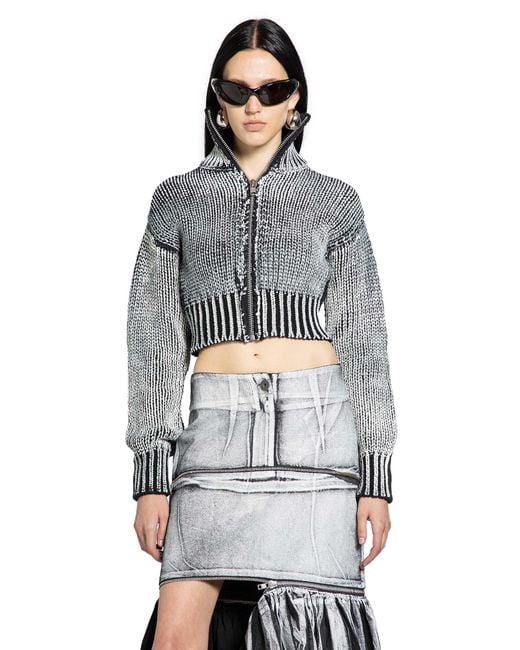 VAQUERA Gray Cropped Painted Cardigan