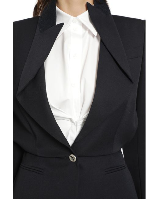 McQueen Black Folded Lapel Blazer