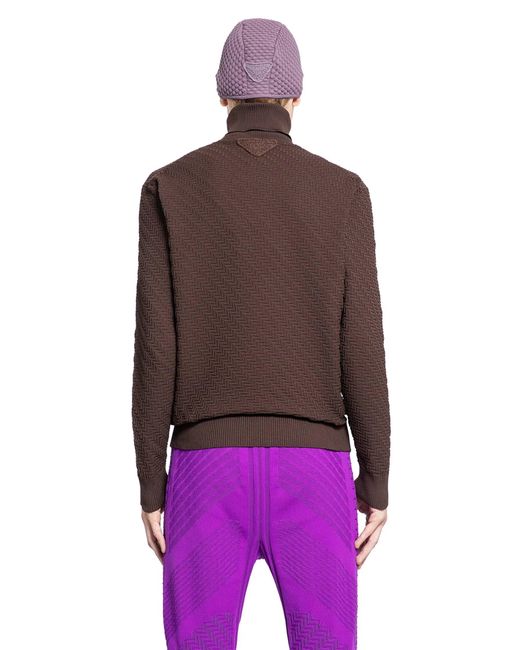 Prada Purple Jacquard Knit Sweater for men