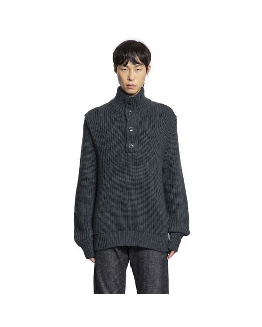 Tom Ford Black Cashmere Wool Half-Button Sweater for men