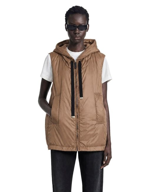 Max Mara Natural Padded Water-Repellent Hooded Gilet
