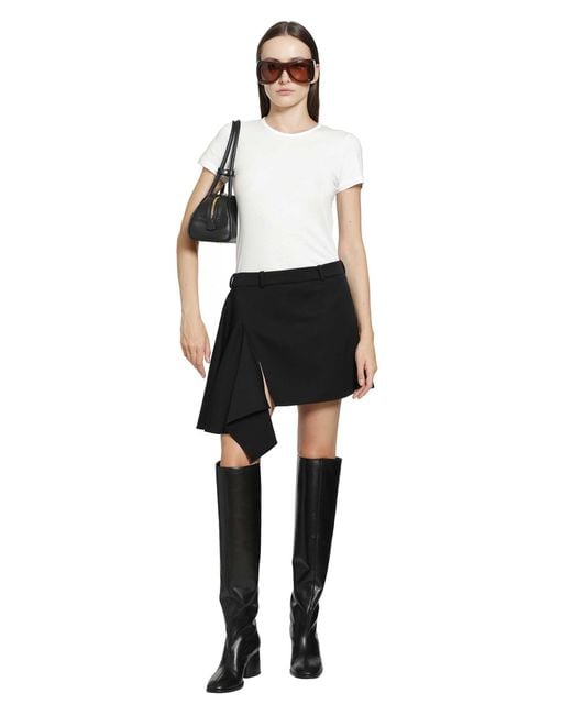 Givenchy Black Wool Slashed Mini Skirt