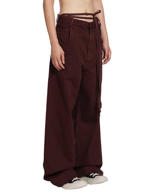 Ann Demeulemeester Red Michael 5 Pocket High Comfort Trousers for men