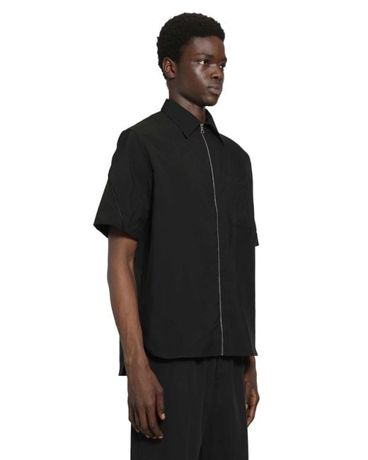 Givenchy Black Couture Seam Zip-Up Shirt for men