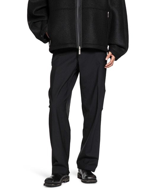 Laminar Black Twisted Tailored Trousers for men