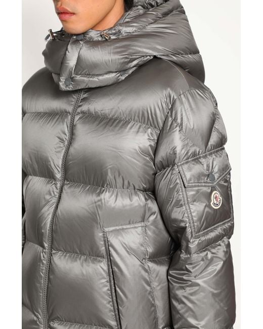 Moncler Gray Couyere Hooded Short Down Jacket for men