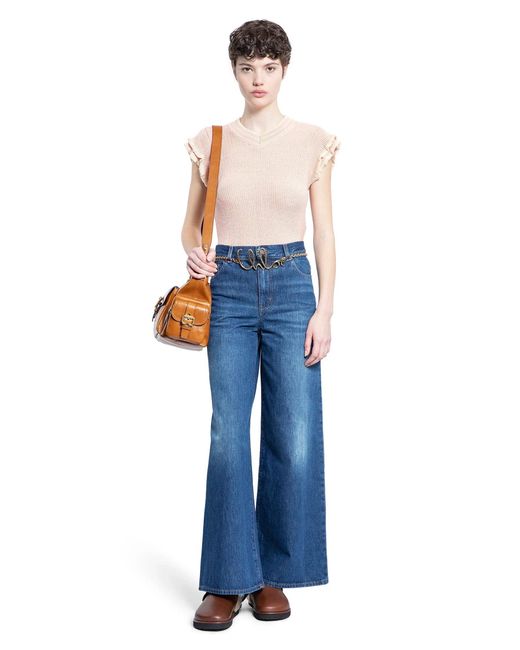 Chloé Blue Short Sleeve Knit Top