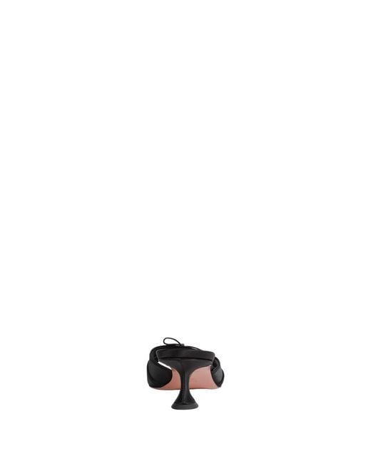AMINA MUADDI Black Eleonora Satin 45 Mules