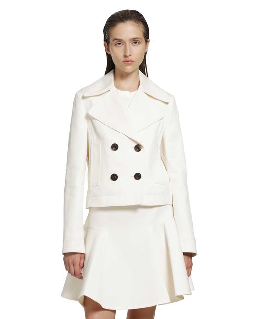 Burberry White Cropped Cotton Jacket