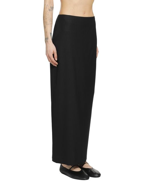 The Row Black Bartelle Wool Skirt