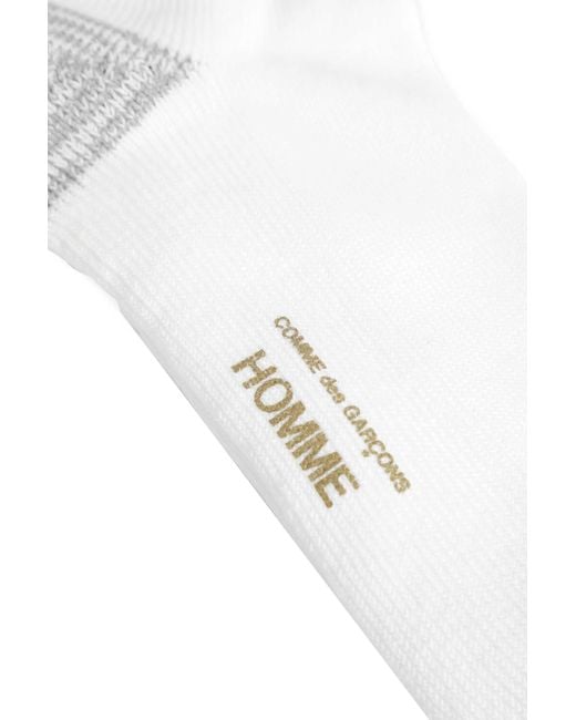 Comme des Garçons White Low Gauge Pile Socks for men