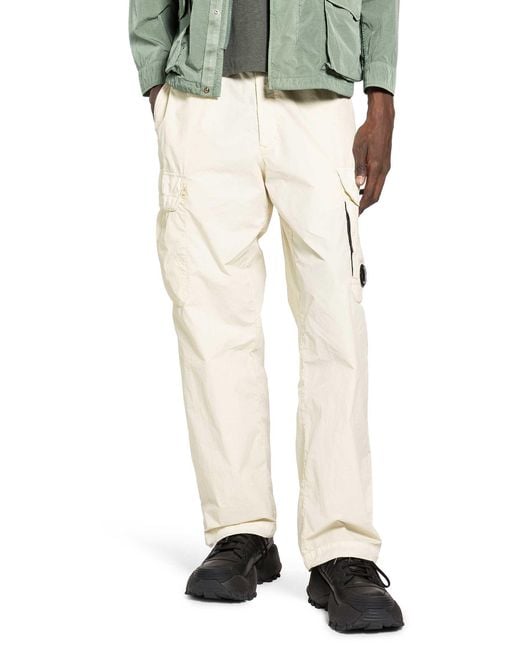 C P Company Natural Flatt Nylon Cargo Lens Pants for men