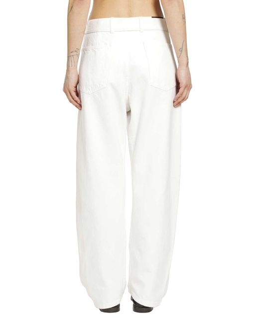 Lemaire White Twisted Belted Pants