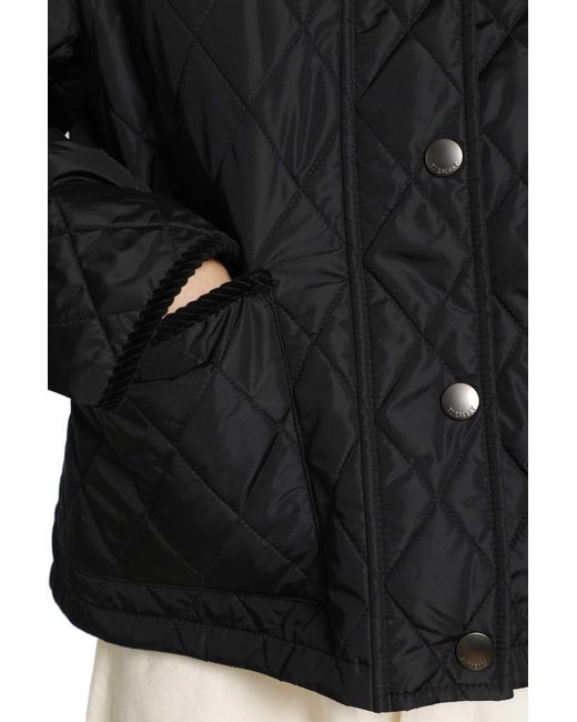 Burberry Black Cropped Quilted Nylon Jacket