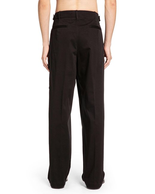 Fendi Black Cotton Gabardine Cargo Trousers for men
