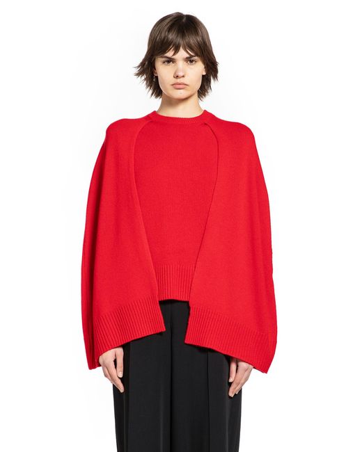 Totême Red Crew Cape Knit