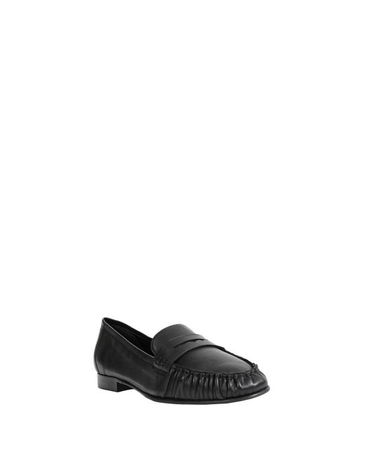Aeyde Black Aldous Ruched Penny-Slot Loafers