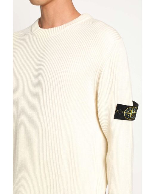 Stone Island White 5100053 Sweater for men