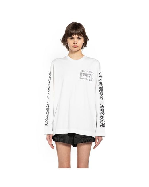 Simone Rocha White Daniel David Freeman Pillowcase Ls Tee