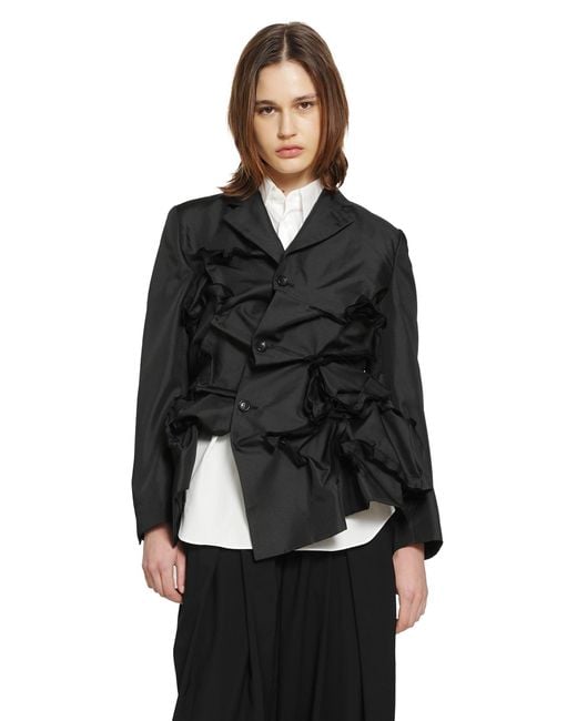 Comme des Garçons Black Gathered Single-Breasted Blazer