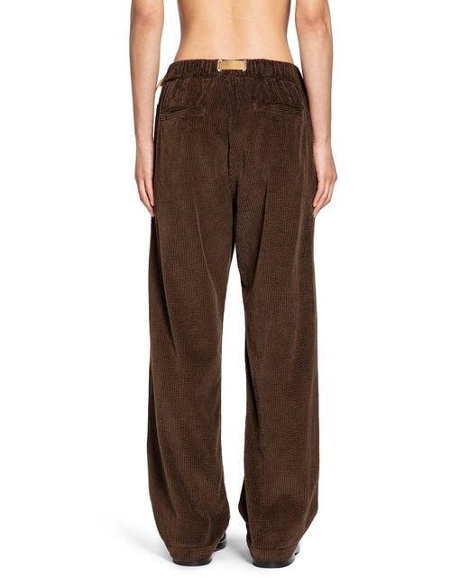 White Sand Brown Corduroy Drawstring Pants for men