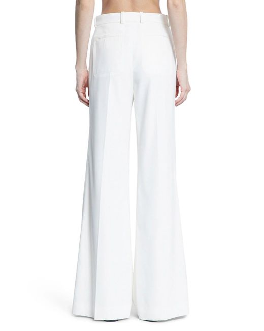 Chloé White Flared Trousers In Grain De Poudre