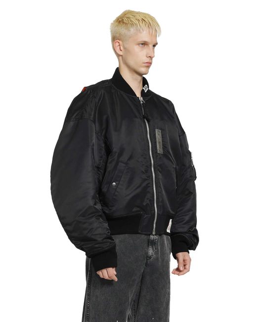 Maison Mihara Yasuhiro Black Vest Combined Bomber Jacket for men