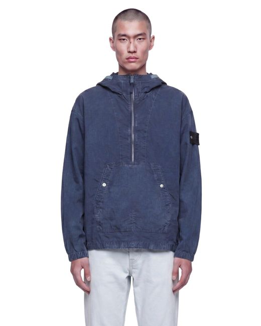 Stone Island Blue 4100005 Hooded Anorak for men