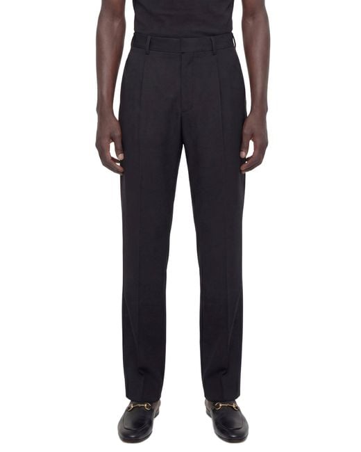 Gucci Black Wool Silk Twill Pants for men