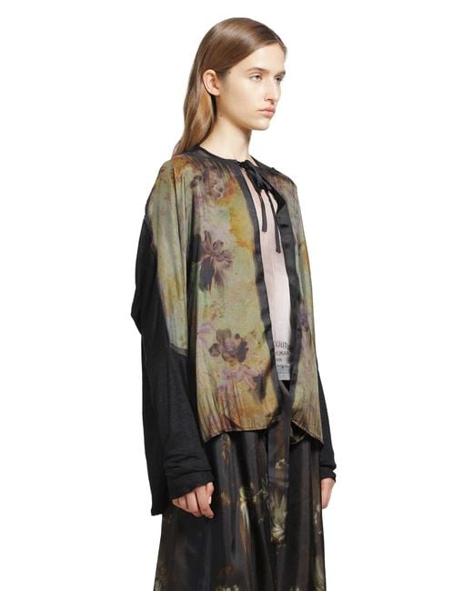 IA London Black Wild Lily Silk Linen Cardigan