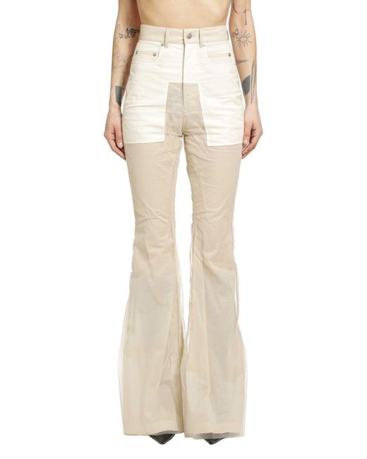 Rick Owens Natural Temple Bolan Flared Trousers