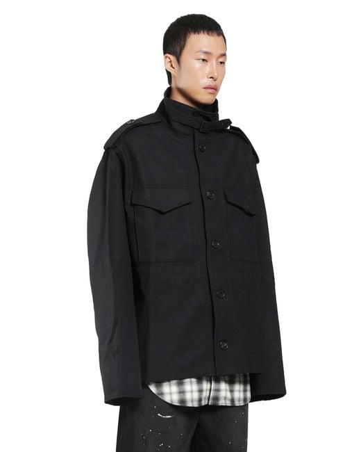 Acne Black Cotton Nylon Field Jacket for men