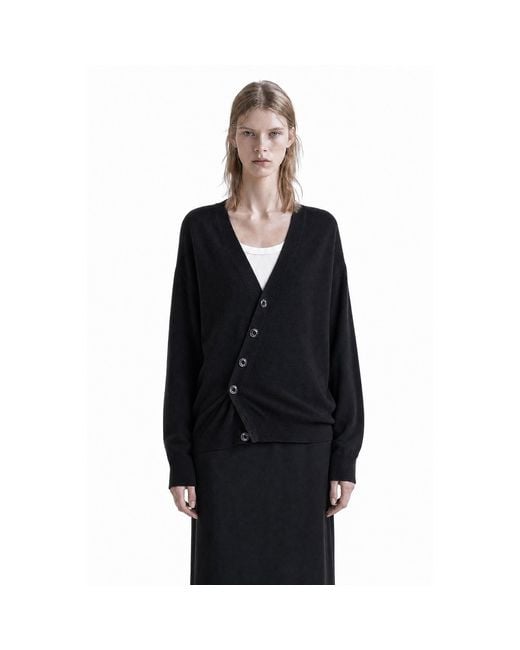 Lemaire Black Relaxed Twisted Cardigan