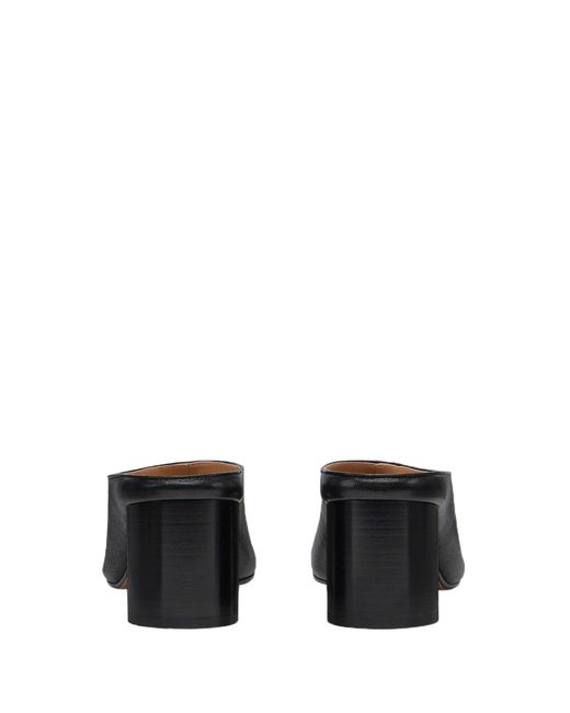 Maison Margiela Black Tabi Leather Mules
