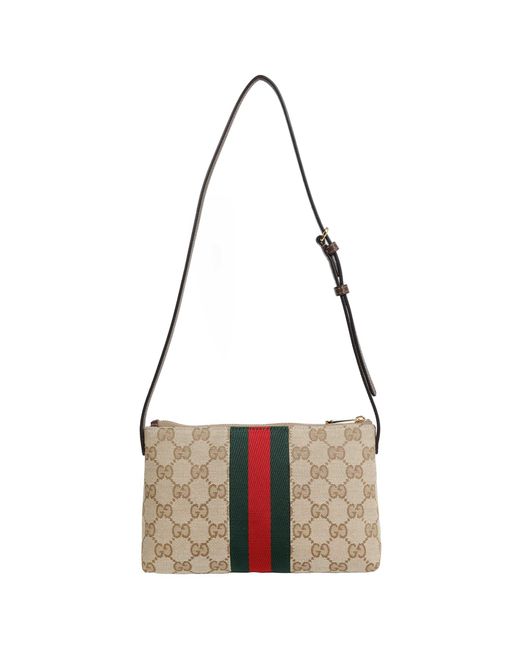 Gucci Black Gg Canvas And Web Mini Bag