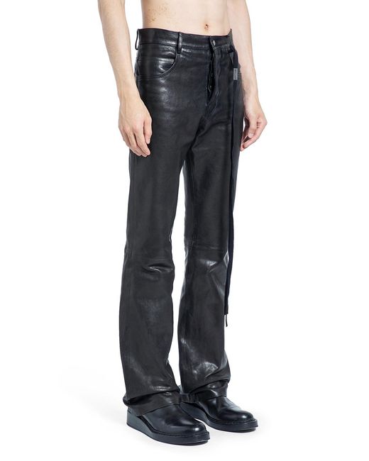 Ann Demeulemeester Blue Jonas 5 Pocket Leather Pants for men