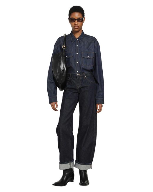 Khaite Blue Grenon Chambray Shirt