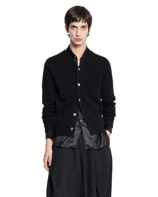 Comme des Garçons Black Lambswool Cardigan for men