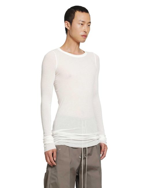 Rick Owens White Tower Rib Ls T for men