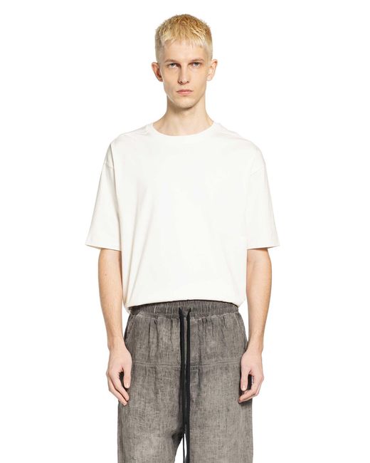 Thom Krom White Printed Cotton Jersey T-Shirt for men