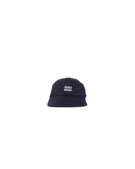 Miu Miu Blue Denim Baseball Cap