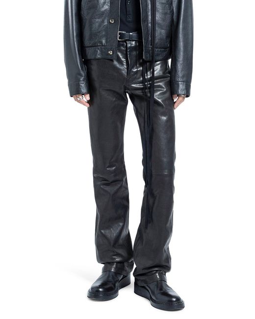 Ann Demeulemeester Blue Jonas 5 Pocket Leather Pants for men