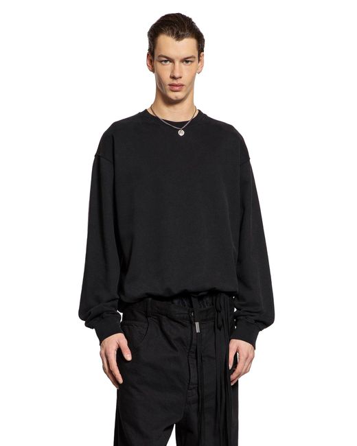 Ann Demeulemeester Black Print Brushed Sweatshirt for men