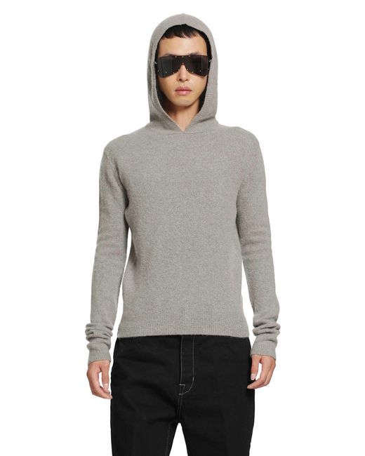 Rick Owens Gray Tower Hooded Pulll for men