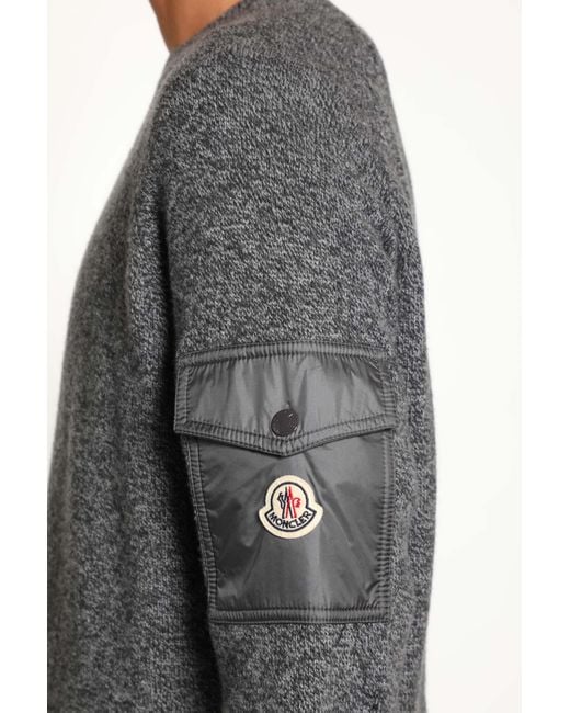 Moncler Gray Mouliné Wool And Cashmere Sweater for men