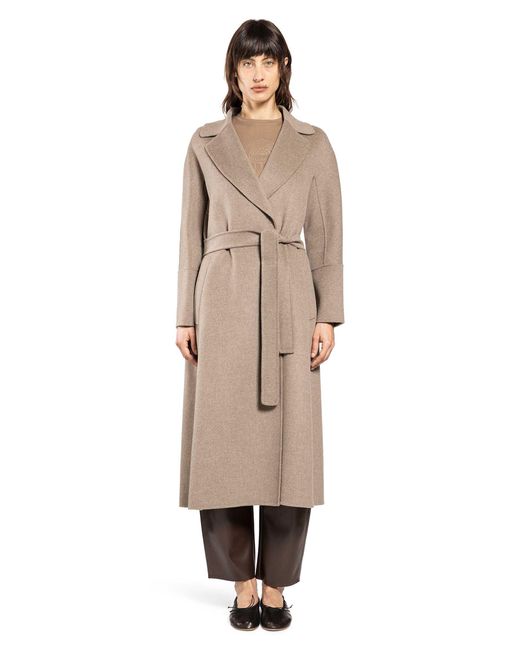 Max Mara Natural Wool Wrap Coat