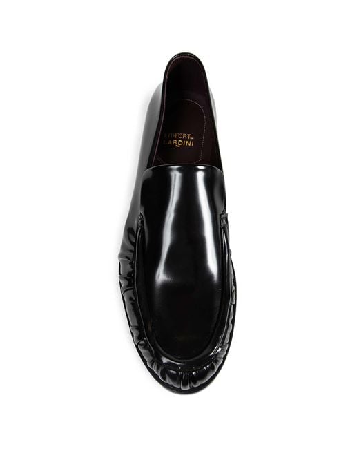 Lardini Black Leather Loafers for men