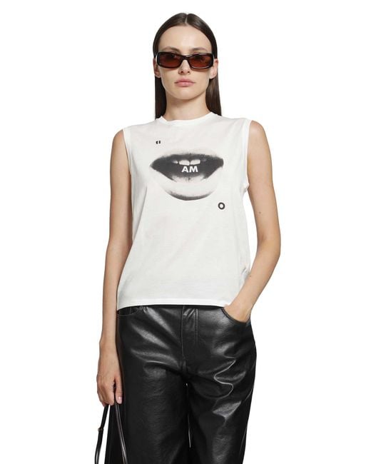 Fendi White Ti Amo Print Jersey Top
