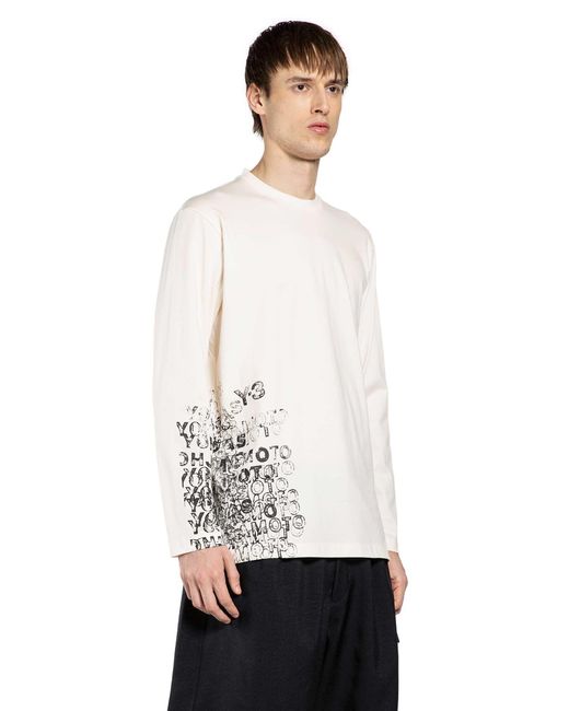 Y-3 White Gfx Long Sleeve T-Shirt for men